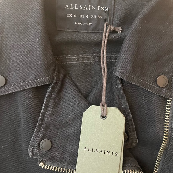 All Saints Balfern Cropped Denim Jacket - Picture 6 of 11